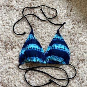 Blue And Black Tie Dye  Converse String Bikini Top